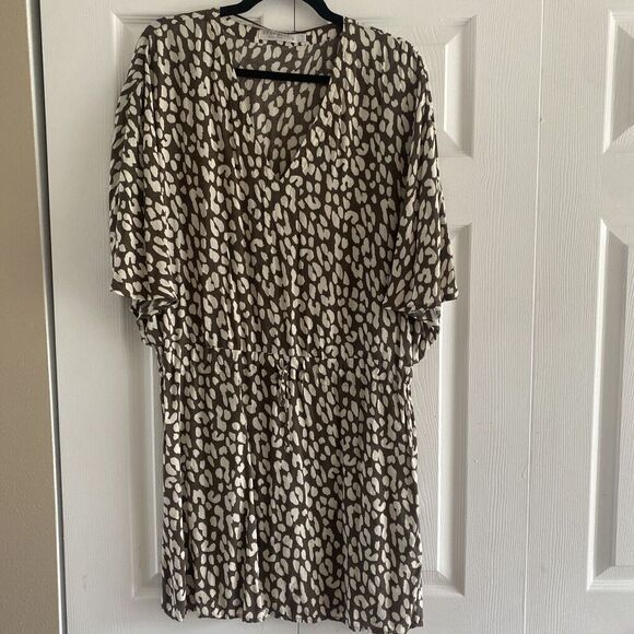 Seafolly Australia kaftan swim‎ coverup dress leopard print size small - Picture 1 of 7